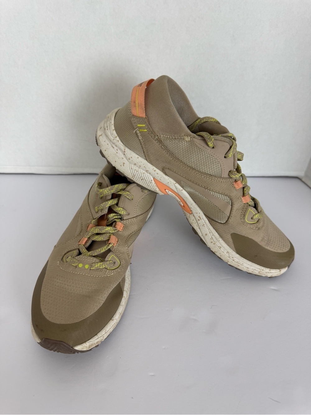 Ryka Tan and Orange Sneakers with Lime Accents